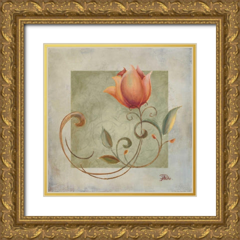 Ornaments in Peach II Gold Ornate Wood Framed Art Print with Double Matting by Pinto, Patricia