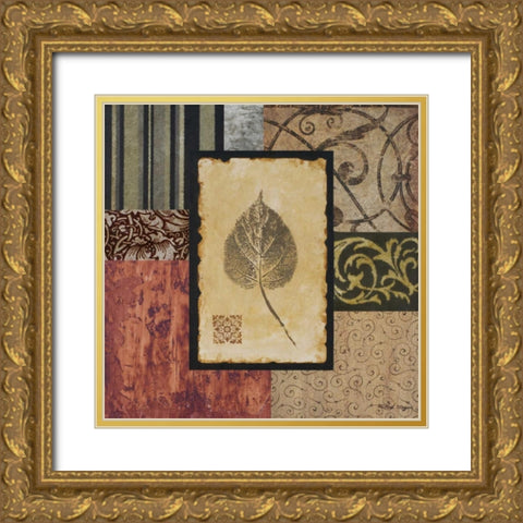 September Leaf Gold Ornate Wood Framed Art Print with Double Matting by Marcon, Michael