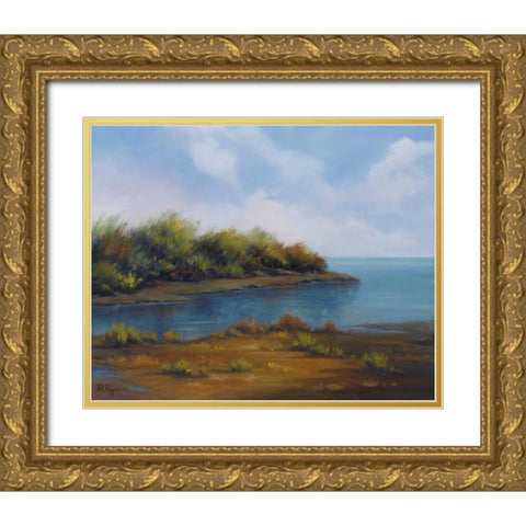 Still Waters Gold Ornate Wood Framed Art Print with Double Matting by Rhyan, Vivien