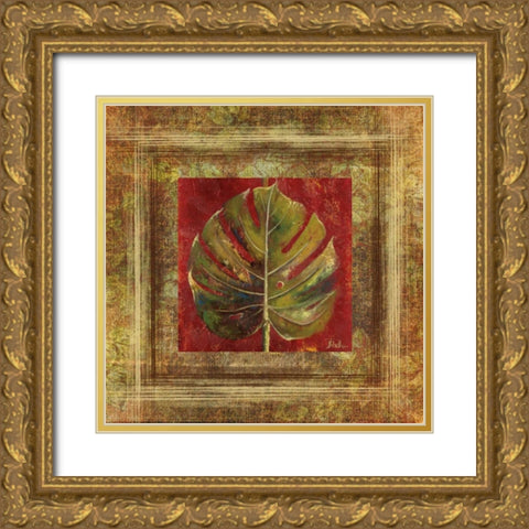 Caliente IV Gold Ornate Wood Framed Art Print with Double Matting by Pinto, Patricia