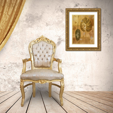 Shades of Gold II Gold Ornate Wood Framed Art Print with Double Matting by Loreth, Lanie