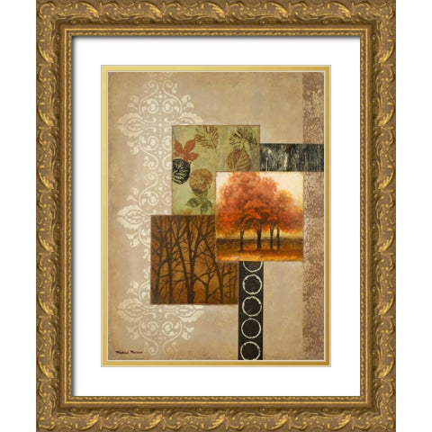 Orange Trees Gold Ornate Wood Framed Art Print with Double Matting by Marcon, Michael