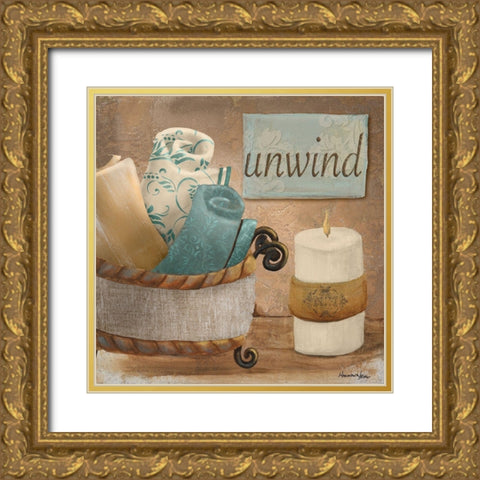 Unwind Gold Ornate Wood Framed Art Print with Double Matting by Hakimipour-Ritter