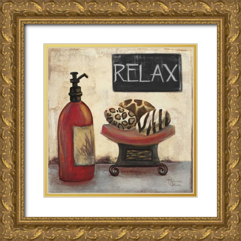 Red Jungle Spa II Gold Ornate Wood Framed Art Print with Double Matting by Hakimipour-Ritter