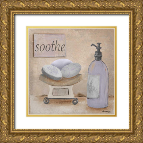 Lavender Bath II Gold Ornate Wood Framed Art Print with Double Matting by Hakimipour-Ritter