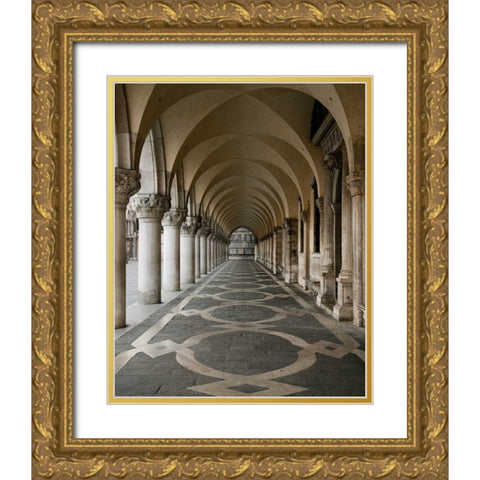 Ducale Palace Gold Ornate Wood Framed Art Print with Double Matting by Lake, Shelley