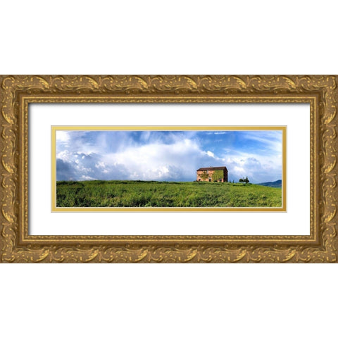 Tuscan Farmhouse Gold Ornate Wood Framed Art Print with Double Matting by Lake, Shelley