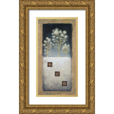 January Night Gold Ornate Wood Framed Art Print with Double Matting by Marcon, Michael