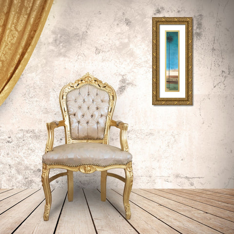 Thin Palms II - In Coastal Colors Gold Ornate Wood Framed Art Print with Double Matting by Pinto, Patricia