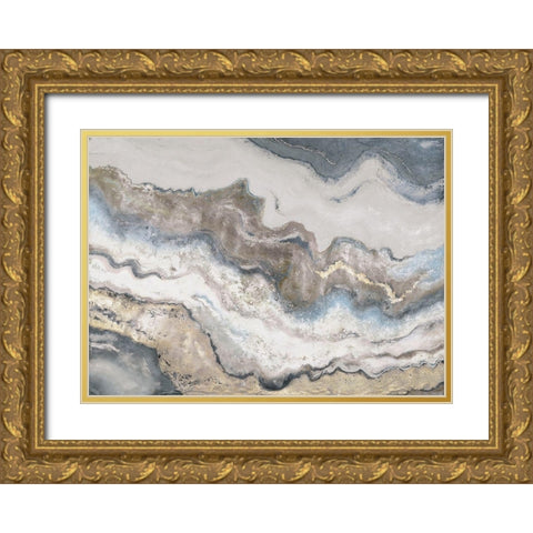 Neutral Marble Gold Ornate Wood Framed Art Print with Double Matting by Pinto, Patricia