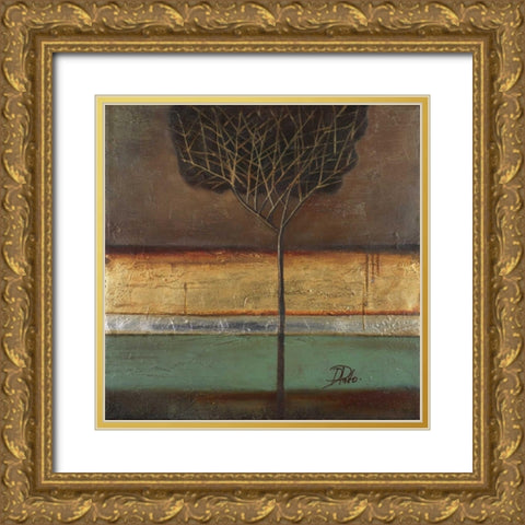Gold Forest II Gold Ornate Wood Framed Art Print with Double Matting by Pinto, Patricia