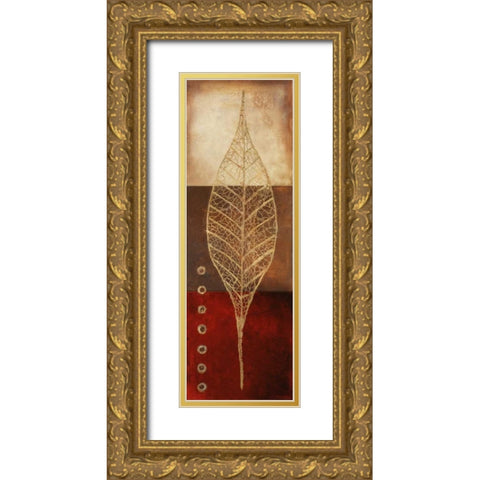 Fossil Leaves II Gold Ornate Wood Framed Art Print with Double Matting by Pinto, Patricia