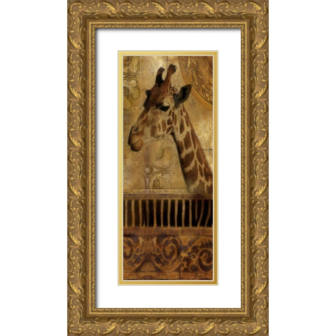 Elegant Safari III Gold Ornate Wood Framed Art Print with Double Matting by Pinto, Patricia