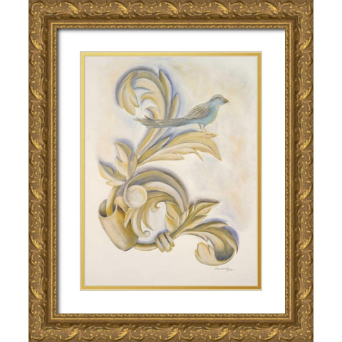Seasons Crest I Gold Ornate Wood Framed Art Print with Double Matting by Hakimipour-Ritter