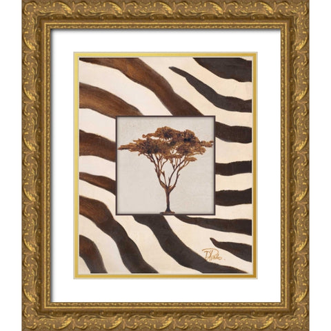 Contemporary Africa II Gold Ornate Wood Framed Art Print with Double Matting by Pinto, Patricia