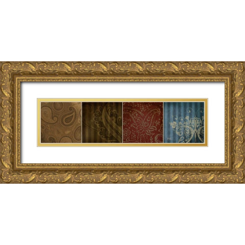 Paisley Composition II Gold Ornate Wood Framed Art Print with Double Matting by Pinto, Patricia