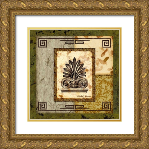 Antefix I Gold Ornate Wood Framed Art Print with Double Matting by Marcon, Michael