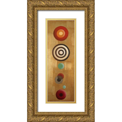 Les Circles I Gold Ornate Wood Framed Art Print with Double Matting by Pinto, Patricia