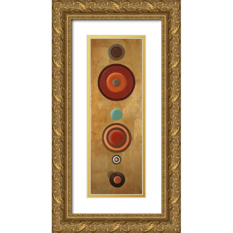 Les Circles II Gold Ornate Wood Framed Art Print with Double Matting by Pinto, Patricia