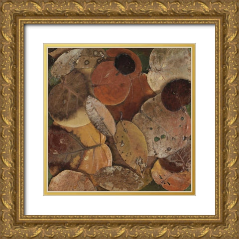 Scattered Leaves I Gold Ornate Wood Framed Art Print with Double Matting by Pinto, Patricia