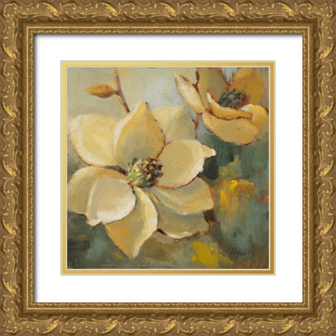 Magnolias After the Rain I Gold Ornate Wood Framed Art Print with Double Matting by Loreth, Lanie