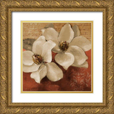 Midday Magnolias II Gold Ornate Wood Framed Art Print with Double Matting by Loreth, Lanie