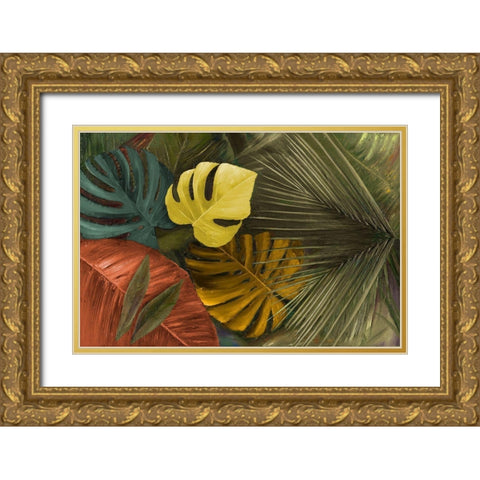 Teal And Rust Forever II Gold Ornate Wood Framed Art Print with Double Matting by Pinto, Patricia