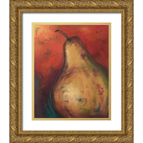 Pear II Gold Ornate Wood Framed Art Print with Double Matting by Pinto, Patricia