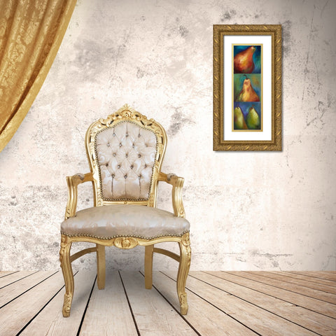 Pears 3 in 1 II Gold Ornate Wood Framed Art Print with Double Matting by Pinto, Patricia