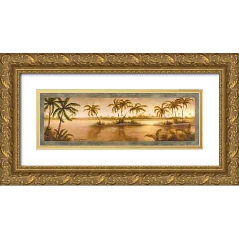 Golden Tropics II Gold Ornate Wood Framed Art Print with Double Matting by Marcon, Michael
