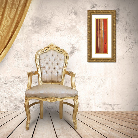 Orbiting Moons I Gold Ornate Wood Framed Art Print with Double Matting by Loreth, Lanie