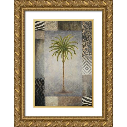Sun Palm II Gold Ornate Wood Framed Art Print with Double Matting by Marcon, Michael