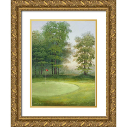 Amacoy Green I Gold Ornate Wood Framed Art Print with Double Matting by Marcon, Michael