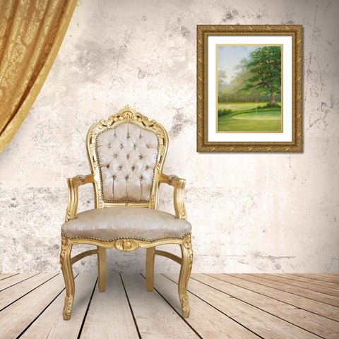 Amacoy Green II Gold Ornate Wood Framed Art Print with Double Matting by Marcon, Michael