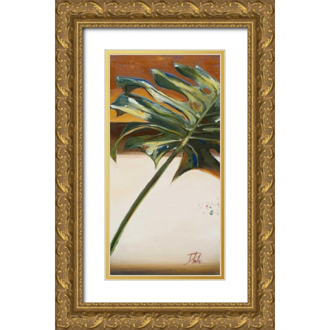 The Green Leaf I Gold Ornate Wood Framed Art Print with Double Matting by Pinto, Patricia