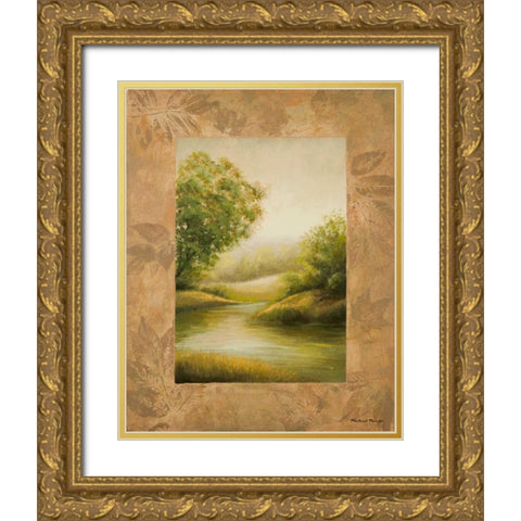 Northern Lake Gold Ornate Wood Framed Art Print with Double Matting by Marcon, Michael