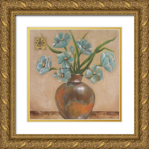 Patina Square II Gold Ornate Wood Framed Art Print with Double Matting by Hakimipour-Ritter