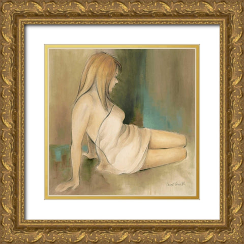 Waking Woman II - green Gold Ornate Wood Framed Art Print with Double Matting by Loreth, Lanie