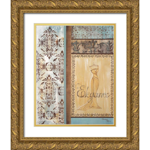 Elegance Gold Ornate Wood Framed Art Print with Double Matting by Hakimipour-Ritter