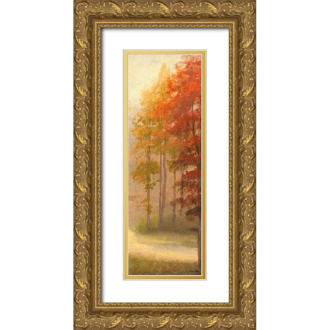 Fall Trees I Gold Ornate Wood Framed Art Print with Double Matting by Marcon, Michael