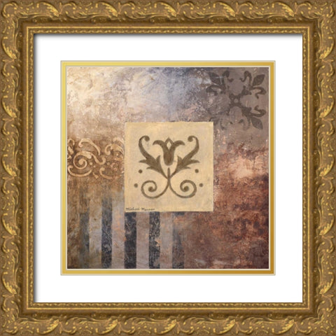 Decorative Study I Gold Ornate Wood Framed Art Print with Double Matting by Marcon, Michael