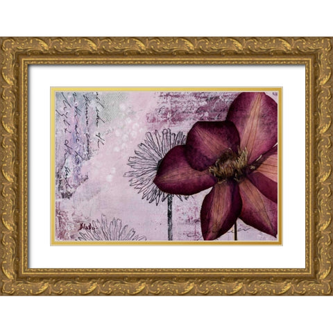 Pressed Flowers I Gold Ornate Wood Framed Art Print with Double Matting by Pinto, Patricia