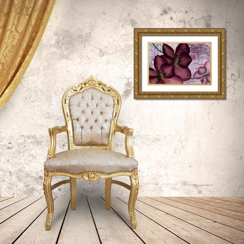 Pressed Flowers II Gold Ornate Wood Framed Art Print with Double Matting by Pinto, Patricia