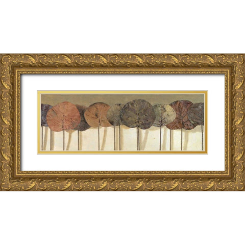 Leaves Show II Gold Ornate Wood Framed Art Print with Double Matting by Pinto, Patricia