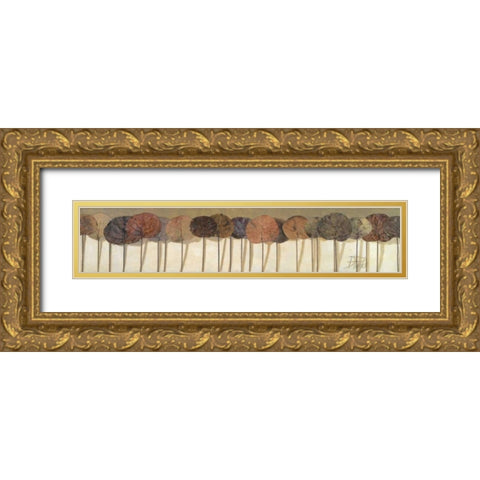 Leaves Show Gold Ornate Wood Framed Art Print with Double Matting by Pinto, Patricia