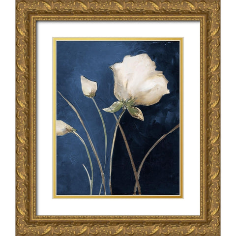Blue Garden I Gold Ornate Wood Framed Art Print with Double Matting by Pinto, Patricia