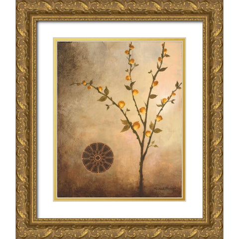 Fall Stems in the Light Gold Ornate Wood Framed Art Print with Double Matting by Marcon, Michael