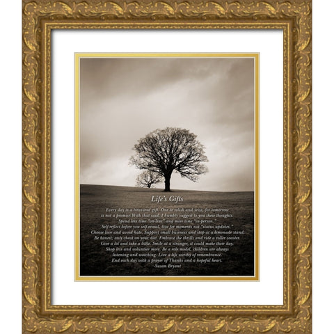 Lifes Gifts Gold Ornate Wood Framed Art Print with Double Matting by Johnson, Ian