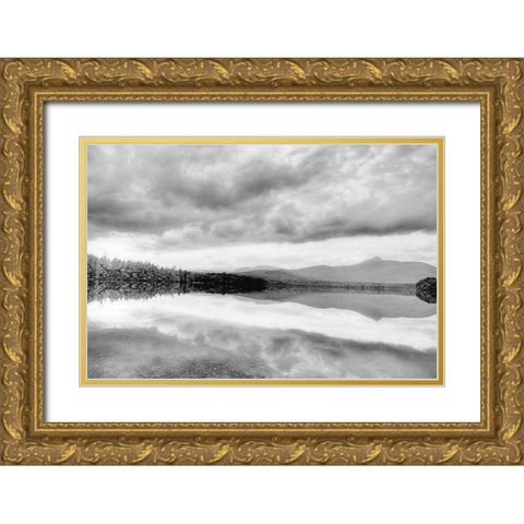 Lake At Dusk Gold Ornate Wood Framed Art Print with Double Matting by Johnson, Ian