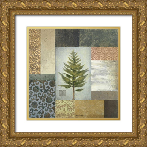Dezo Tree II Gold Ornate Wood Framed Art Print with Double Matting by Marcon, Michael